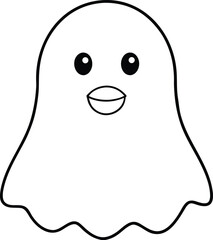 Eco friendly Halloween decoration Cute cartoon ghost with big eyes and a smiling mouth