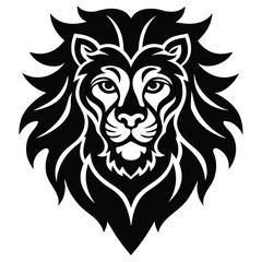 ornamental lion head logo in baroque vector style .eps