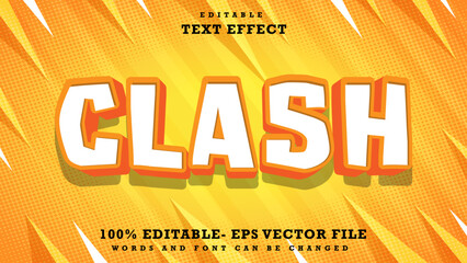 3d Modern Word Clash Editable Text Effect Design, Effect Saved In Graphic Style