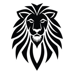 stylized african lion logo with tribal texture man.eps