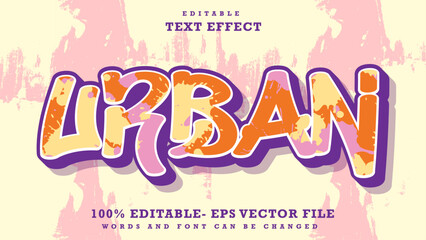 3d Modern Word Urban Editable Text Effect Design, Effect Saved In Graphic Style