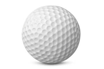Classic white golf ball featuring dimples, set against a transparent background, perfectly suited for any golf game or sporting activity