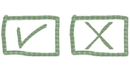 A light green check mark and an X made of grass-like texture, Checkmark And Cross Mark Transparent Background 