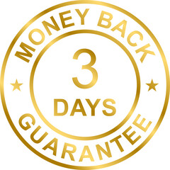3 days money back guarantee icon for graphic design, logo, website, social media, mobile app, UI illustration