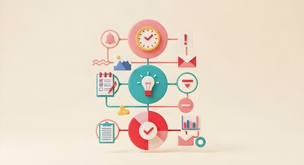 Infographic illustrating scheduling, planning and project management