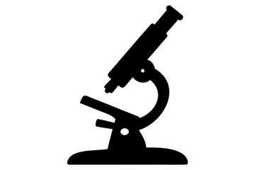 microscope silhouette vector, medical and research icon