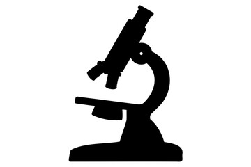 microscope silhouette vector, medical and research icon