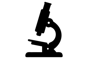 microscope silhouette vector, medical and research icon