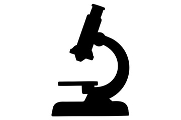 microscope silhouette vector, medical and research icon
