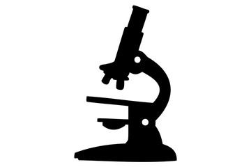 microscope silhouette vector, medical and research icon