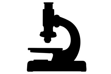 microscope silhouette vector, medical and research icon
