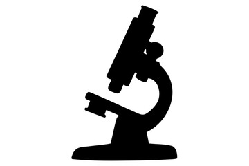microscope silhouette vector, medical and research icon