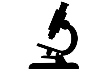 microscope silhouette vector, medical and research icon