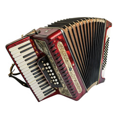 A Classic Red Accordion Musical Instrument Detail