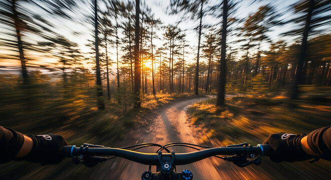 sunset in the forest