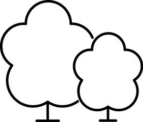 Trees in Forest Minimalistic Symbol for Web and Graphic Design, Apps, Banners, Social Network and Cards