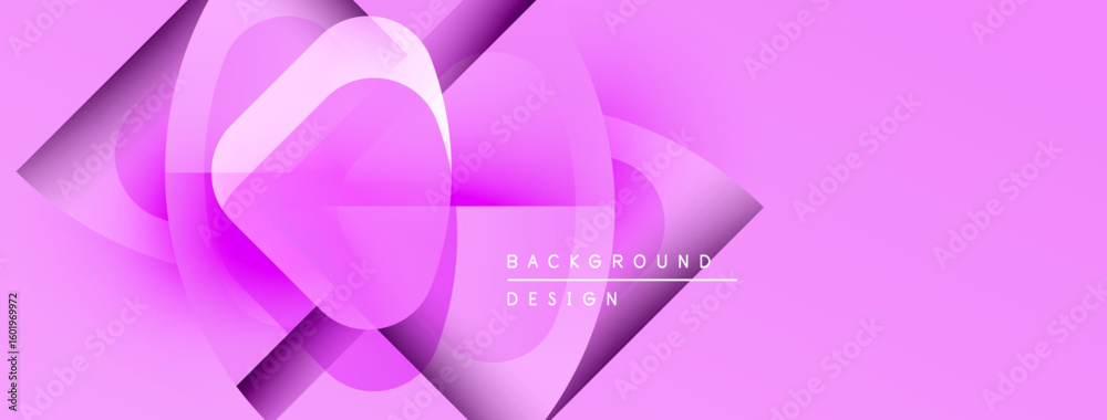 Poster abstract pink background. geometric shapes overlap, creating dynamic visual effect. modern design su