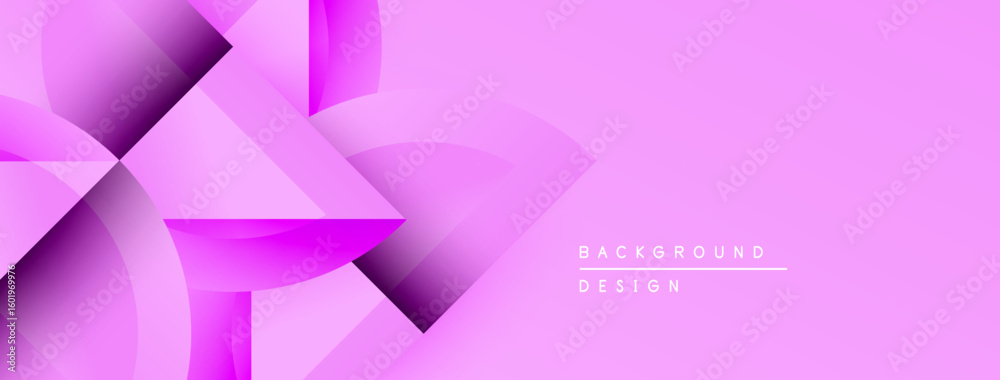Poster abstract pink background. geometric shapes overlap creating dynamic visual effect. modern design ele