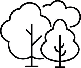 Sign of Trees in Forest for Graphics, Concept, Apps