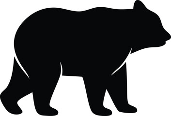 Fototapeta premium Black silhouette of a walking bear