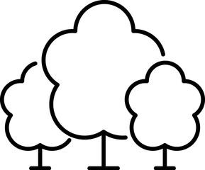 Linear Picture of Trees in Forest for Graphics, Concept, Apps