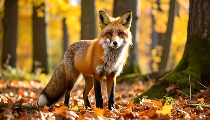 Red fox in autumn forest (3)