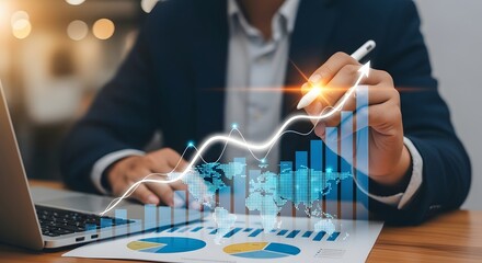 Business growth chart financial data
