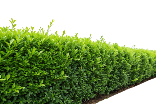 Lush green hedge row with dense foliage image