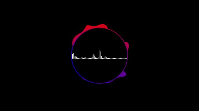 Cinematic Circular Audio Waveform UI with Glitch Neon Controls &ndash; Spotify-Inspired Music Visualizer for EDM, Podcast, Synthwave & Sound Spectrum Dashboard