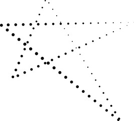 Star shape with dotted line, twinkle, sparkles, shining burst
