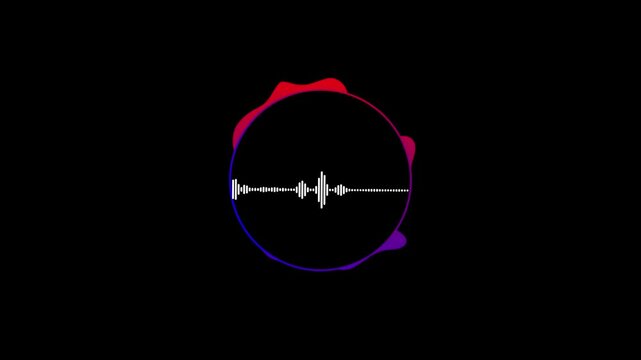 Cinematic Circular Audio Waveform UI with Glitch Neon Controls &ndash; Spotify-Inspired Music Visualizer for EDM, Podcast, Synthwave & Sound Spectrum Dashboard