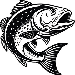 vector illustration of a Atlantic salmon fish 