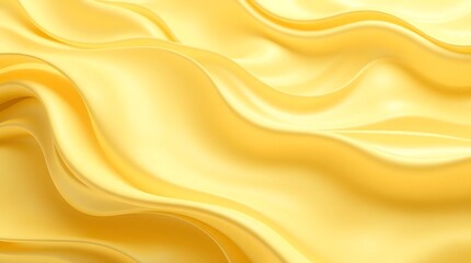 Soft flowing golden silk with a luxurious, wavy texture creates an abstract, shiny background design.