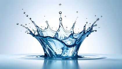 透明な水が跳ねる瞬間の美しいスプラッシュ