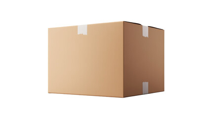 Brown cardboard box isolated on white background