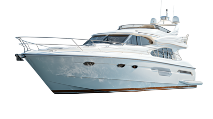 Luxury Motor Yacht On Transparent Background
