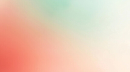 Obraz premium Soft pastel gradient background with a smooth transition from peach to mint green to white. Minimalist and calming, ideal for design templates, presentations, or modern branding aesthetics.