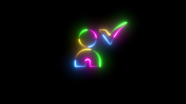 Glowing neon User Profile Mark Icon isolated .user icon .neon admin profile avatar. member account user icon. customer account sign.
