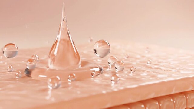 3D Skincare Animation Showing Deep Hydration Effect hydration molecules penetrating skin layers—great for cosmetic explainer videos, dermatology content, or medical visuals.