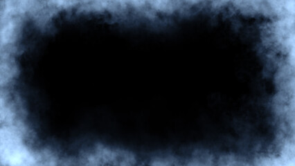 Smoke frame blue flame . Border fog mist texture effect for film , text or space