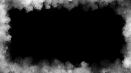 Smoke frame white flame . Border fog mist texture effect for film , text or space