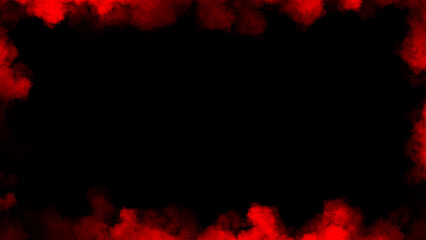 Smoke frame red flame . Border fog mist texture effect for film , text or space
