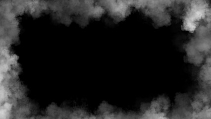 Smoke frame white flame . Border fog mist texture effect for film , text or space