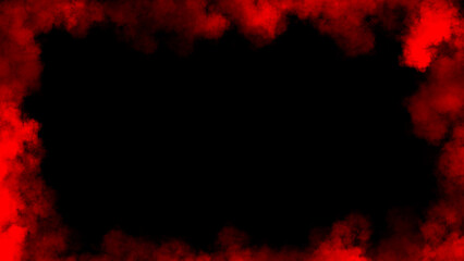 Smoke frame red flame . Border fog mist texture effect for film , text or space