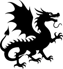 Fototapeta premium Mythic & Tribal Fusion: Dragon, Flame & Mandala Tattoo Set