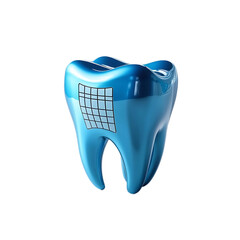 Modern Blue Molar Icon Isolated on White

