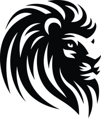Lion head emblem logo design. Lion head line art vector icon