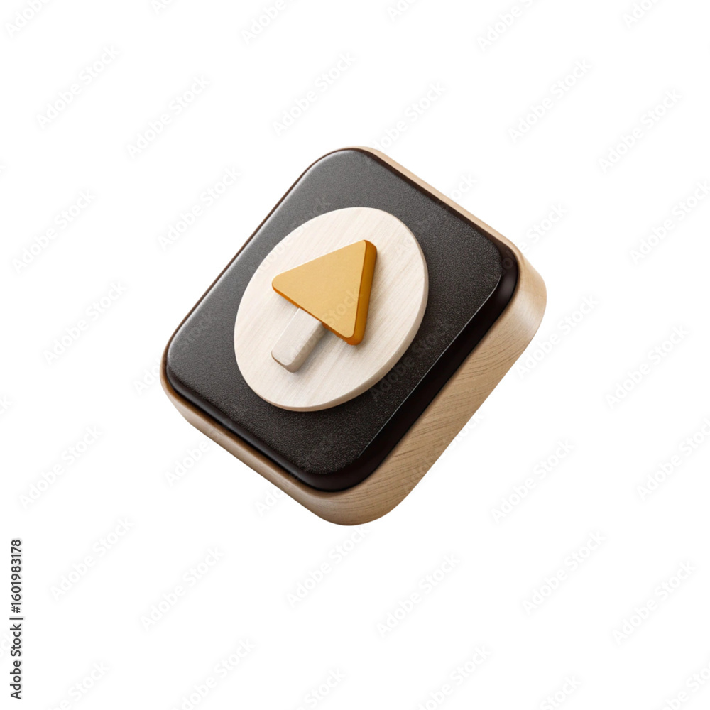 Fototapete 3d rendered play button icon isolated on transparent background