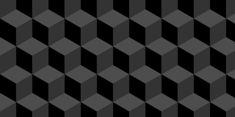 Abstract square black grid tiles cubic square shape backdrop texture. cube geometric wall and floor vector diamond hexagon triangle wallpaper background.	