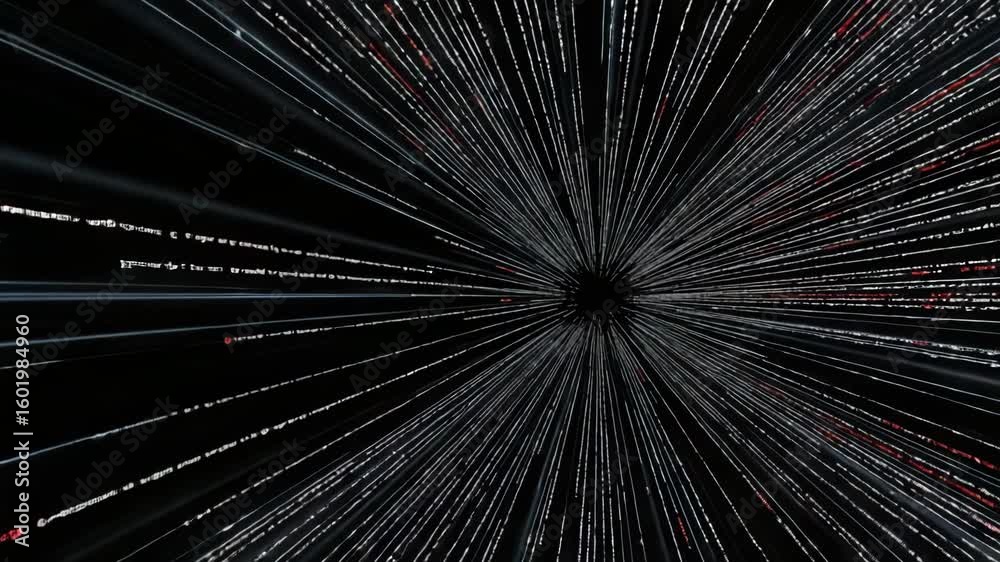 Poster Abstract visualization of computer code and data streams in motion, representing technology and digital information flow